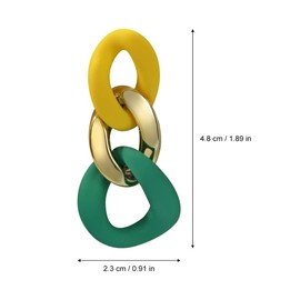 Mecool Elegant Geometric Eardrop Dangle Earrings for Women-Yellow and Green | Colourful Earrings Ladies Jewellery | Sterling Silver Earring Pin Fashion Jewellery for Women