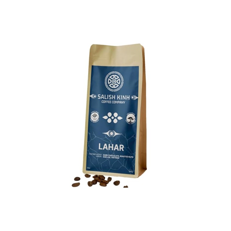 Salish Kinh, Dark Lahar, 12oz Whole Bean Coffee, 100% Robusta,