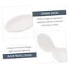 Mikinona 1Pc Ceramic Spoon Rest for Caviar Sauces Elegant Black