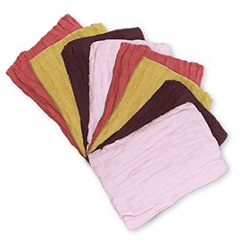 PIPPI Unisex Baby Pack of 8 Cloth Nappies / Swaddles / Burp Cloths, Chalk Pink, One Size, Chalk Pink