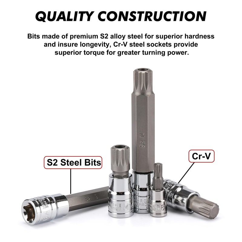 CASOMAN Spline Tip Bit Socket & XZN Triple Square Spline