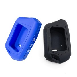 Tovyvw RFX-2WT9-FM T9 Key Black and Blue Silicone Protective Silicone Sheath Waterproof Dirt Tolerance Parts Durable 2WT9R Fits FM 2-Way 3000-FT LCD 4 Side Buttons Silicone Shell only for Compustar