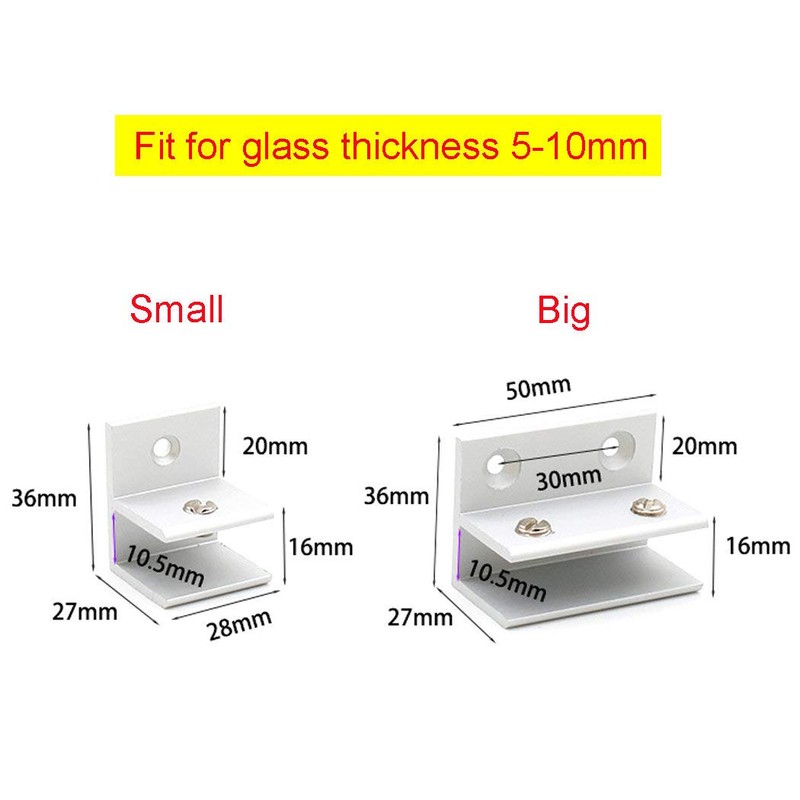 F Shape Glass Clamp Aluminium Alloy Glass Support Bracket Fit