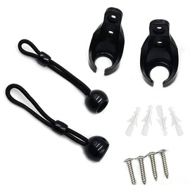 Universal Replacement Mounting Brackets of Exterior Sun Shades Outdoor/Indoor Roller up Blinds (Black, Bungee Kit)