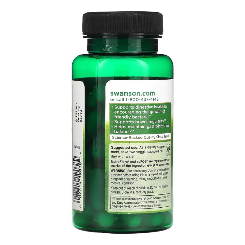 Swanson Probiotic + Prebiotic Fiber 60 cápsulas sin sabor
