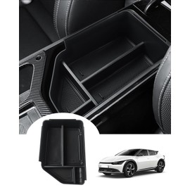 Autorder Center Console Organizer for 2022 2023 2024 2025 Kia EV6 Accessories Armrest Storage Box Secondary Insert Tray with Anti-slip Mat