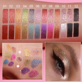 Holzsammlung 6 Farben Glitzer Lidschatten Flüssig, Metallic Lidschatten, Liquid Eyeliner mit feinem Funkeln, Hochpigmentiert Glitzer Finish Glattes Schimmer Augen Make-up, Mehrdimensionale Augen Looks