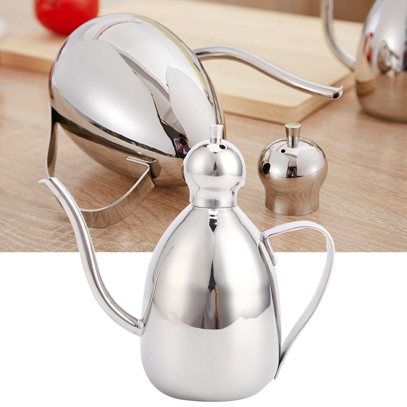 Oil Dispenser Stainless Steel Oil Bottle Leakproof Vinegar Pot Kitchen