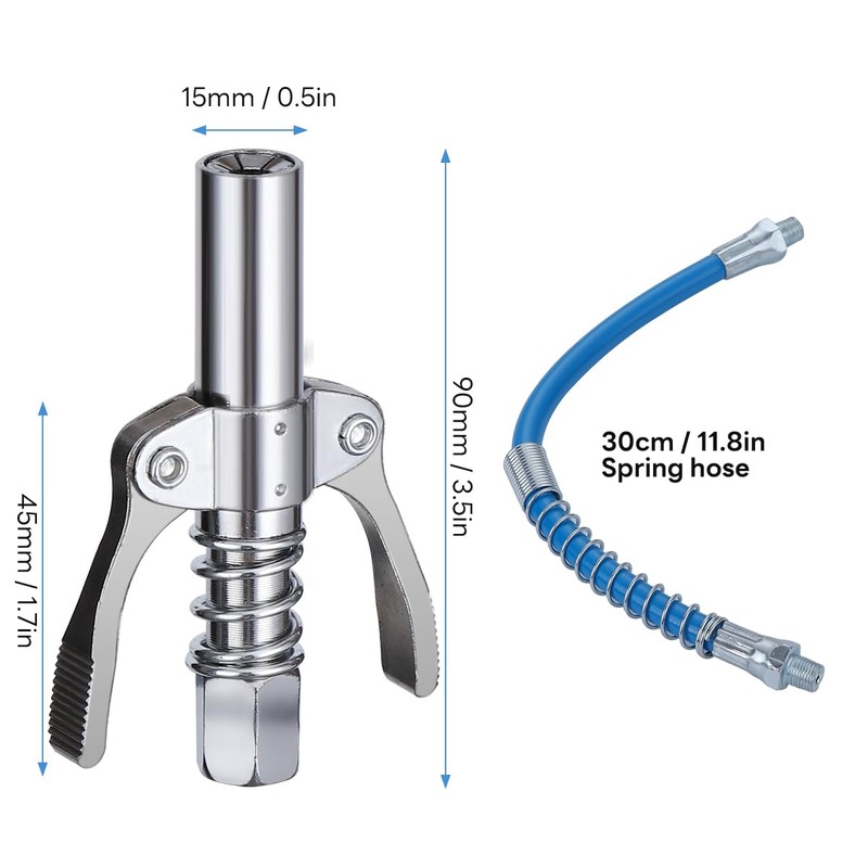 ALXBSONE Grease Gun Coupler, Double Handle Grease Nozzle Coupler, 10000