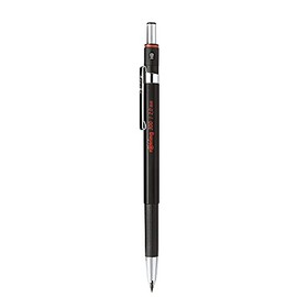 rOtring 300 - Lápiz mecánico | 2,0 mm | Recargable con sacapuntas debajo de la tapa | Negro | 1 unidad