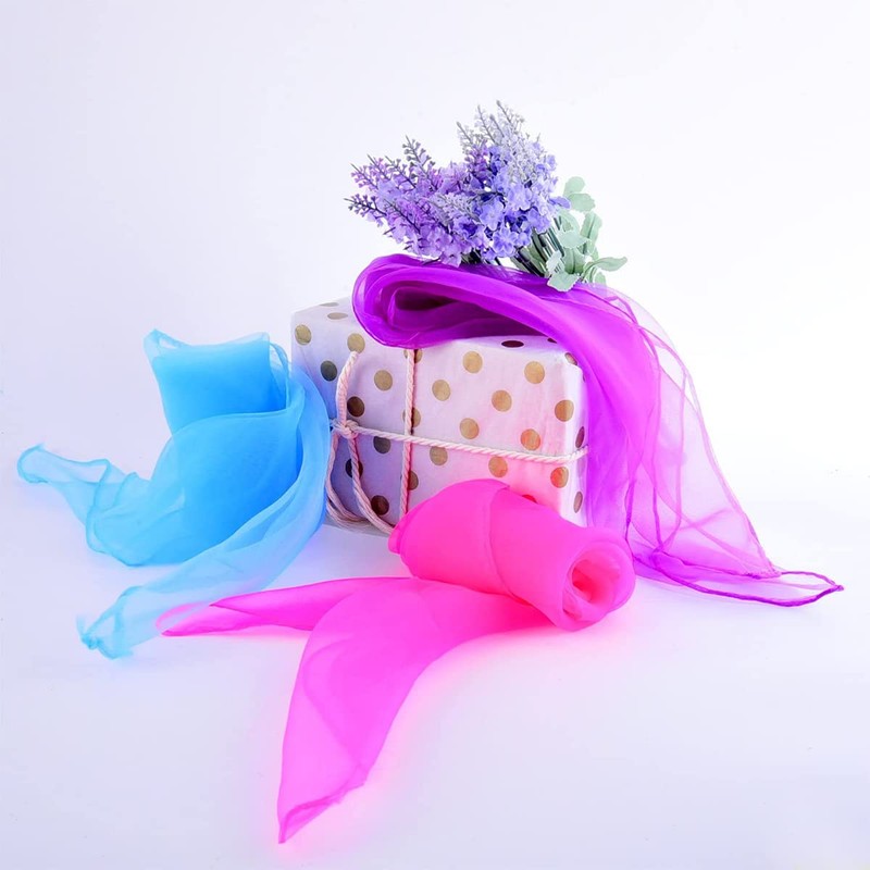 Samcos Chiffon Juggling Silk Scarf 10 Colors 10 Pieces Kindergarten