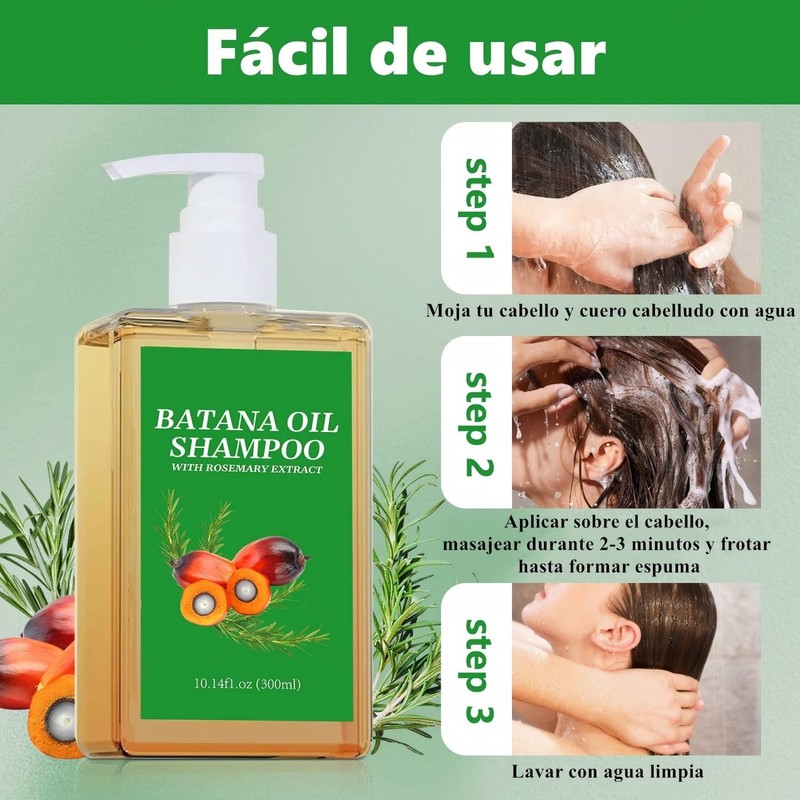 SINYI Champú de aceite de batana 300ML，Batana Oil Shampoo，Champú Batana