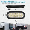 Partsam 2xRed + 2xWhite 6" 24 LED Oval Stop Turn