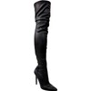 Liliana DB54 Women Suede Pointy Toe Thigh High Single Sole