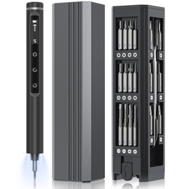 3.7V Mini Electric Screwdriver,Cordless Precision Screwdriver Set,50 in1 Magnetic Bits,Small Repair Tool Kit with Magnetic Storage,5 Torque, LED Display for Electronics Computer,Phone,Glasses,Watch