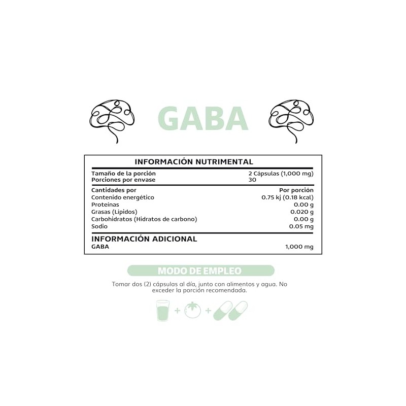 Beyond Vitamins Gaba 1000 Cápsulas Tecnología Vegana Ácido Gamma Aminobutírico