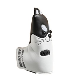 Golf Headcover Driver 440cc 460cc Wood Utility UT Cover Putter Cover Waterproof Akita Inu (Akita Black, Pin Type)