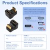 Hemlosk 2 Pack HDMI 2.1 U-Angle Adapter Male to Female