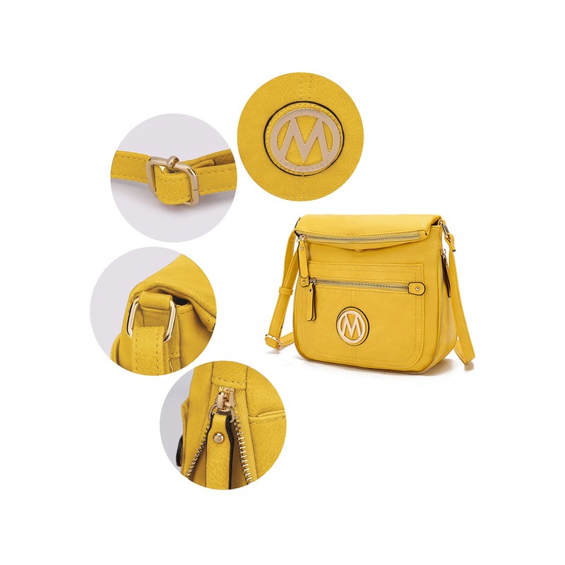 MKF - Bolso cruzado para mujer, de piel sintética pequeña,