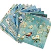 24 Sheets Blue Floral Birds Pattern Paper, 6" x 6"