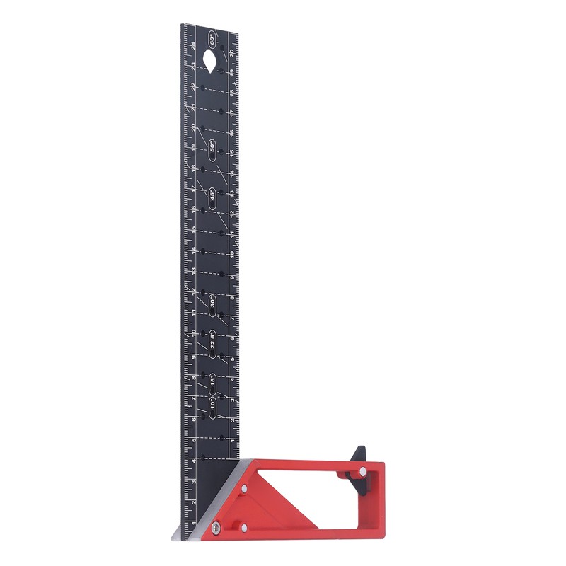 Woodworking Straight Angle Ruler 30° 45° 90° 3mm Thickness Adjustable