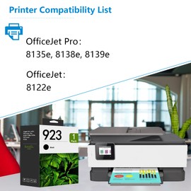 923 Black Ink Cartridge (1-Pack) - Lomenti Compatible 923 Ink Replacement for HP 923 Ink use with OfficeJet 8122e OfficeJet Pro 8135e 8138e 8139e Printer