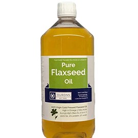 OURONS Flaxseed Oil For Horses & Dogs Coats Food Grade 1 Litre Pure Cold Pressed Virgin Premium Oil