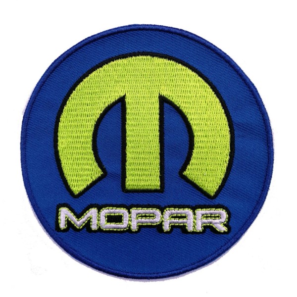 3.5" MOPAR Truck Parts Iron-on Logo PATCH! Emblem/badge Blue/Neon Green