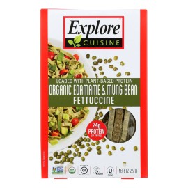 UD_Explore Cuisine Organic Macaroni & Spaghetti Pasta 8 Oz. Case of 6 Wheat Gluten-Free Edamame & Mung Bean Bag Packaging