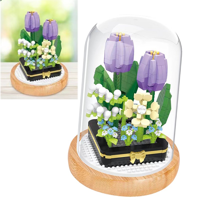 Plant Building Blocks Miniature DIY Building Blocks Bouquet Potted Plants