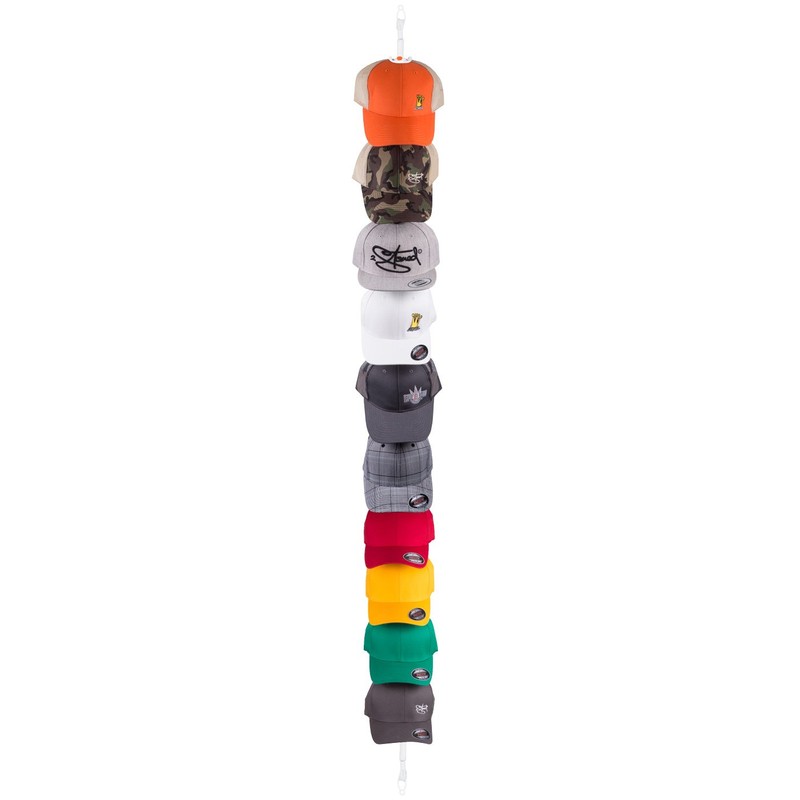 2Stoned Cap-Rack Pro Cap Holder in White with 10 Clips