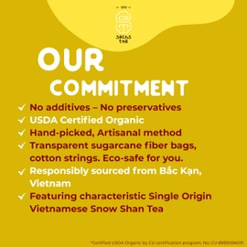 SACHS TEA 1773 Premium 100 Percent Organic Spring Black Tea - 20 Tea Bags (60 servings) | Hand-Sewn Large Tea Bag | Bold & Flavorful | Packed & Shipped Direct From Source In VietNam