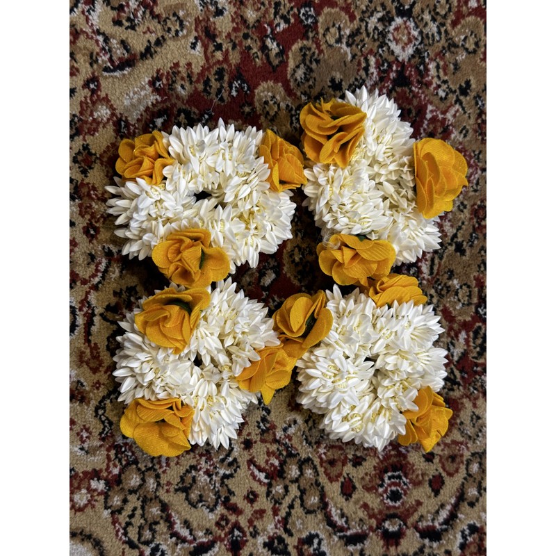 AnNafi Mogra White Gajra Flower Rubber Band for Hair and