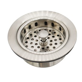 Westbrass R214-20 3-1/2-Inch Large Post Style Kitchen Sink Basket Strainer, Stainless Steel