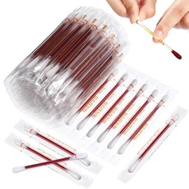 Iodine Swabs, Cotton Swab Iodophor Skin Disinfection Swab Individually Wrapped,100 Pcs Disposable Iodine Swabs, Iodine Swabs Individually Wrapped for Nose Care, Disinfection Wound, Outdoor Supplies