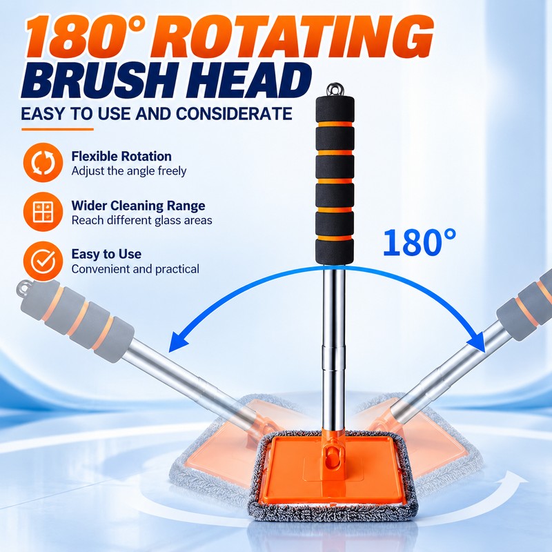 Windshield Cleaning Brush for Car Glass – Telescopic Handle &