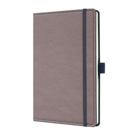 SIGEL CO691 Premium Notebook Leather Look Dotted Approx. A5 Taupe Hard Cover 194 Pages Sustainable Paper Conceptum with Page Numbers Table of Contents Pen Loop Folding Pocket