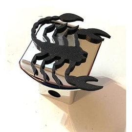 Scorpion in 3D - Chrome with Black 2 inch Trailer Hitch Cover - Love Hearts