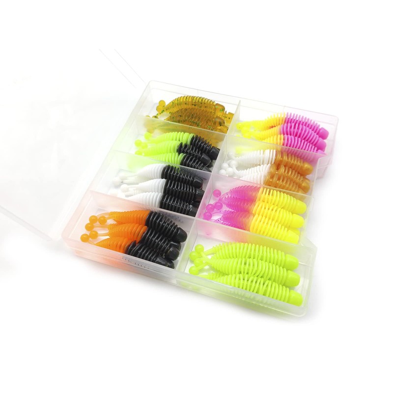 Trout bait rubber set, 48 pieces, trout bait box, trout