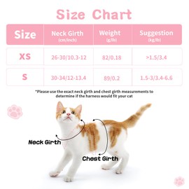 Cat Harness and Leash Set for Walking Escape Proof, Adjustable Kitten Harness Breathable Mesh with Reflective Strips Harness with Flower for Kitty Puppy Bunny