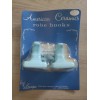 Lenape Ceramic Bathroom Robe Hooks, Light Blue with Clips, NOS