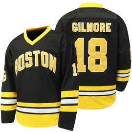 Amzdest Happy Gilmore #18 Adam Sandler 1996 Movie Ice Hockey Jersey Stitched Men Clothing for Party(18-Black-M)