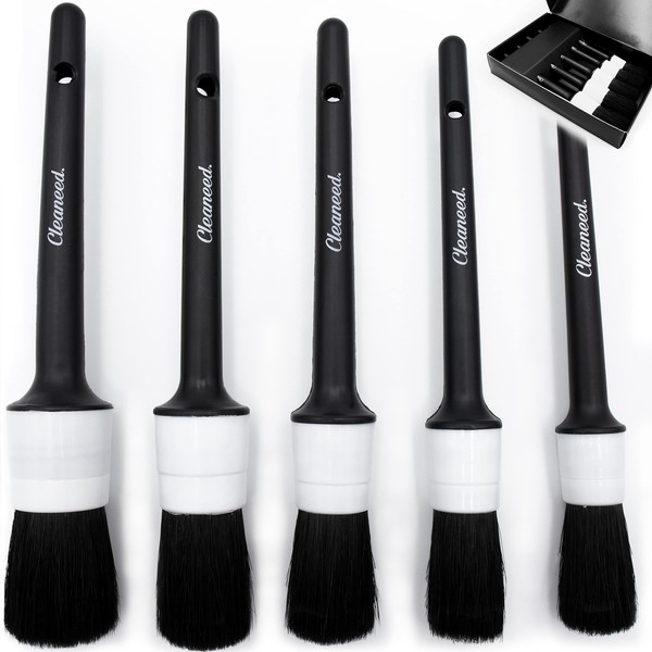 Cleaneed 5-Piece Premium Detailing Brush Set for Gentle & Easy