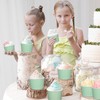 JarThenaAMCS 120Pcs Sage Green Disposable Paper Ice Cream Cups with