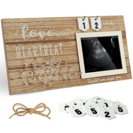 KAIOTYA Baby Sonogram Picture Frame, Ultrasound Photo Frame for Pregnancy Announcements with Countdown Weeks, Gender Reveal Gifts Ideas for Parents