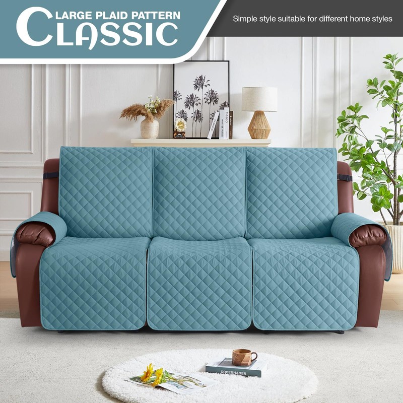 KinCam Waterproof Recliner Sofa Cover, Non-Slip Reclining Couch Covers for