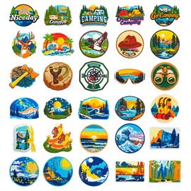Puideon 30PCS Camping Iron on Patches,2.4in