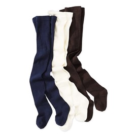 wellyou Children's Tights Girls & Boys - Set of 3 Baby Tights with Pattern - Colourful Cotton Tights Made of Oeko-Tex Certified Materials (Size 62-146), Blue-ecru-brown