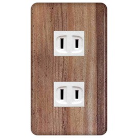 Panasonic WN6002W Outlet Plate (1 Row for 2 Covers), Outlet Cover, Switch Cover, Switch Plate, Woodgrain Pattern, 250 Design, 151-175, No. 164, Made in Japan