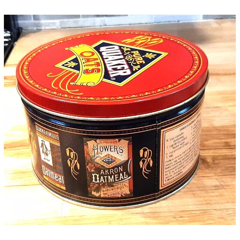 Quaker Oats Collector’s Tin 1982 Limited Edition W/Recipes Vintage New